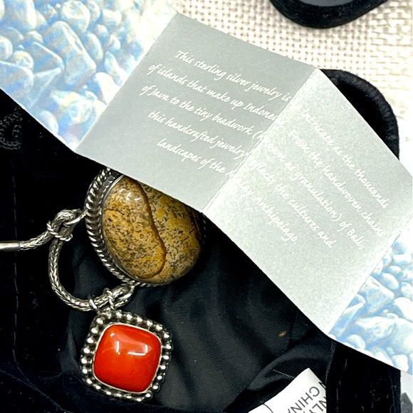 QVC Jewelry - Vintage Sterling Silver Brooch Pendant with Red Jasper, Balinese QVC